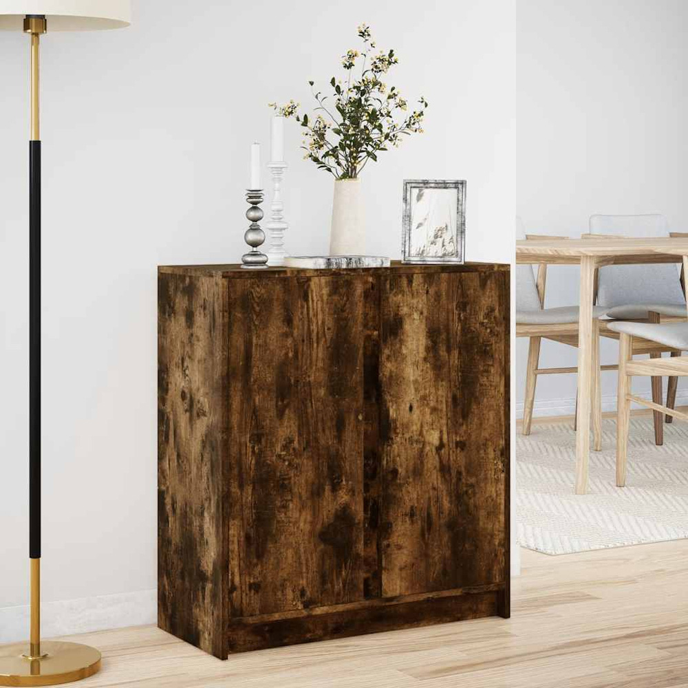 vidaXL 2 Door Smoked Oak Sideboard with RGB LED Lights Image 4