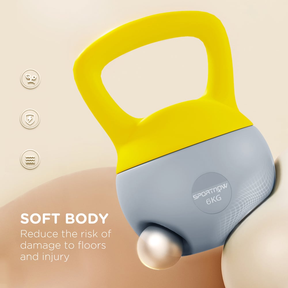 SPORTNOW Yellow and Grey Kettlebell 6kg Image 6