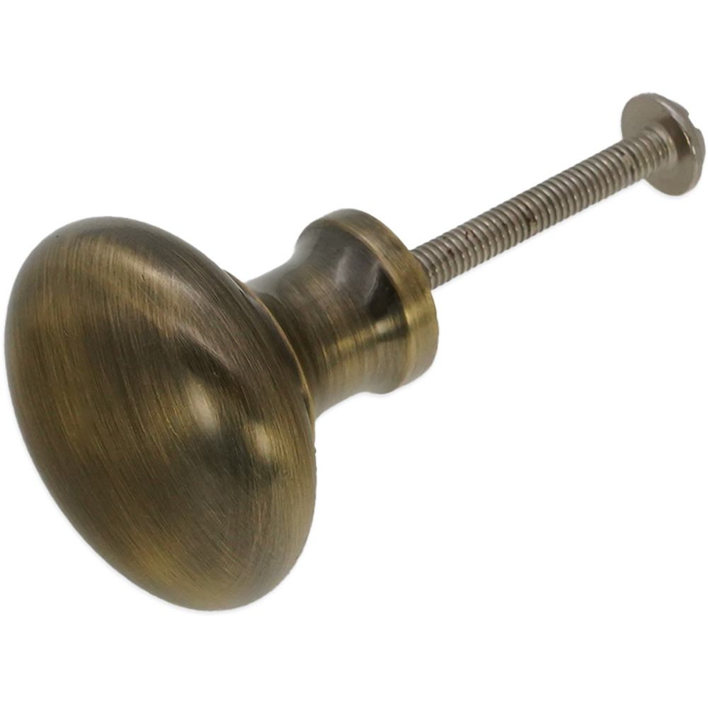 Spira Brass Mushroom Antique Brass Medium 32mm Cupboard Knob Image 3
