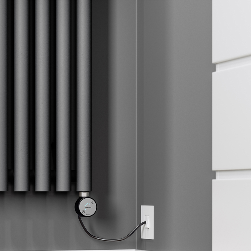 Terma Rolo Room Modern Grey Electric Radiator Bluetooth 800W 1800 x 370mm Image 6