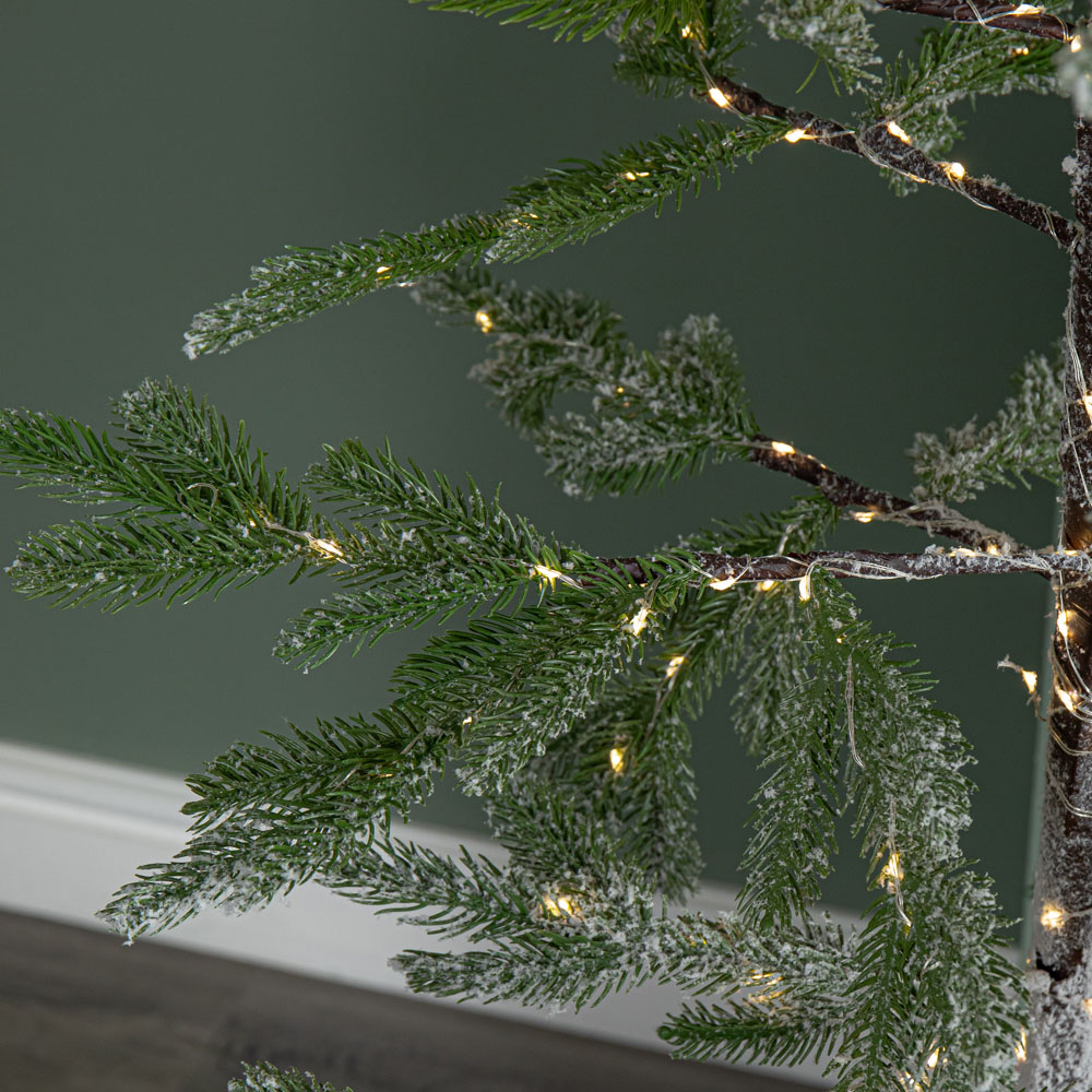 Samuel Alexander 240 Warm White LED Snow Flocked Pine Pre-Lit Artificial Christmas Tree 5ft Image 7