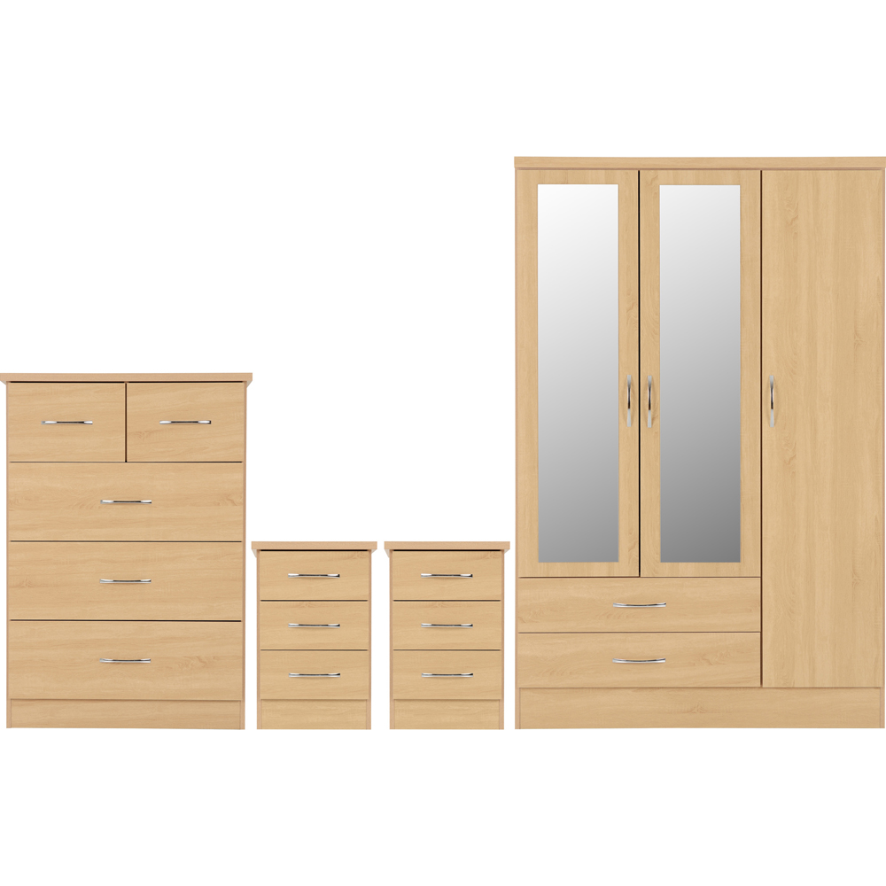 Seconique Nevada Sonoma Oak Effect 4 Piece Bedroom Furniture Set Image 2