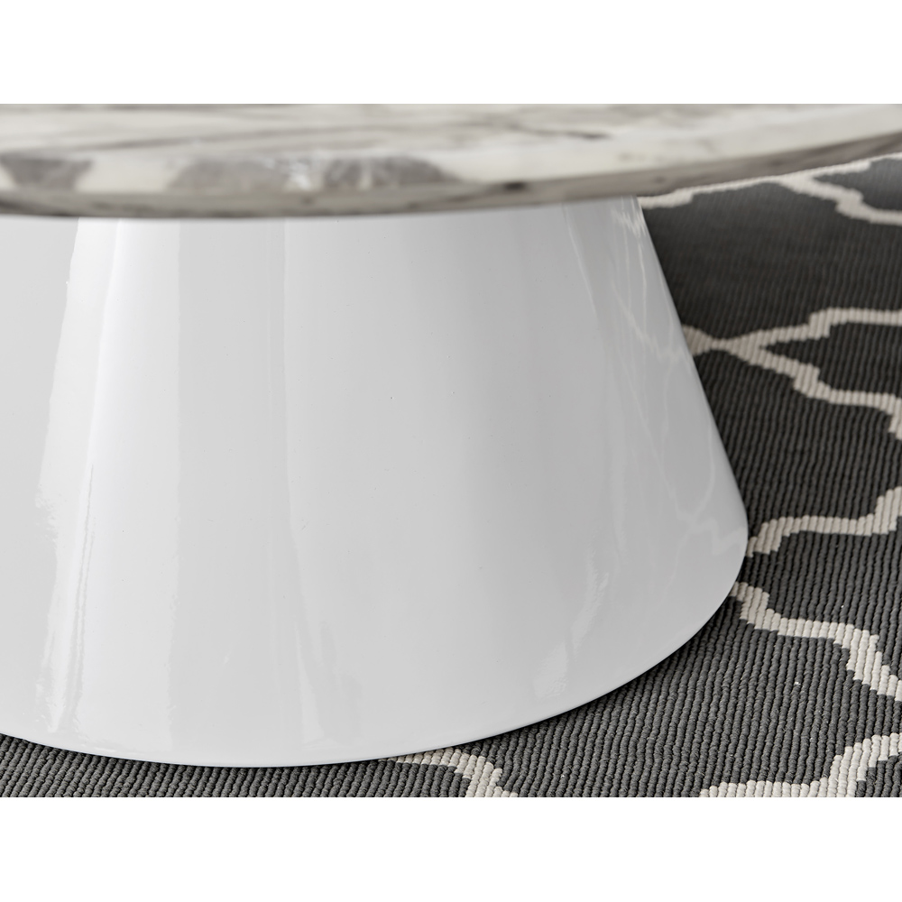 Furniturebox Nova White Marble Effect Coffee Table Image 3