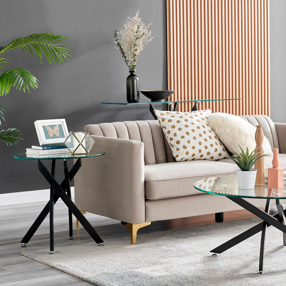 Furniturebox Arona Round Black Glass Coffee Table Image 5