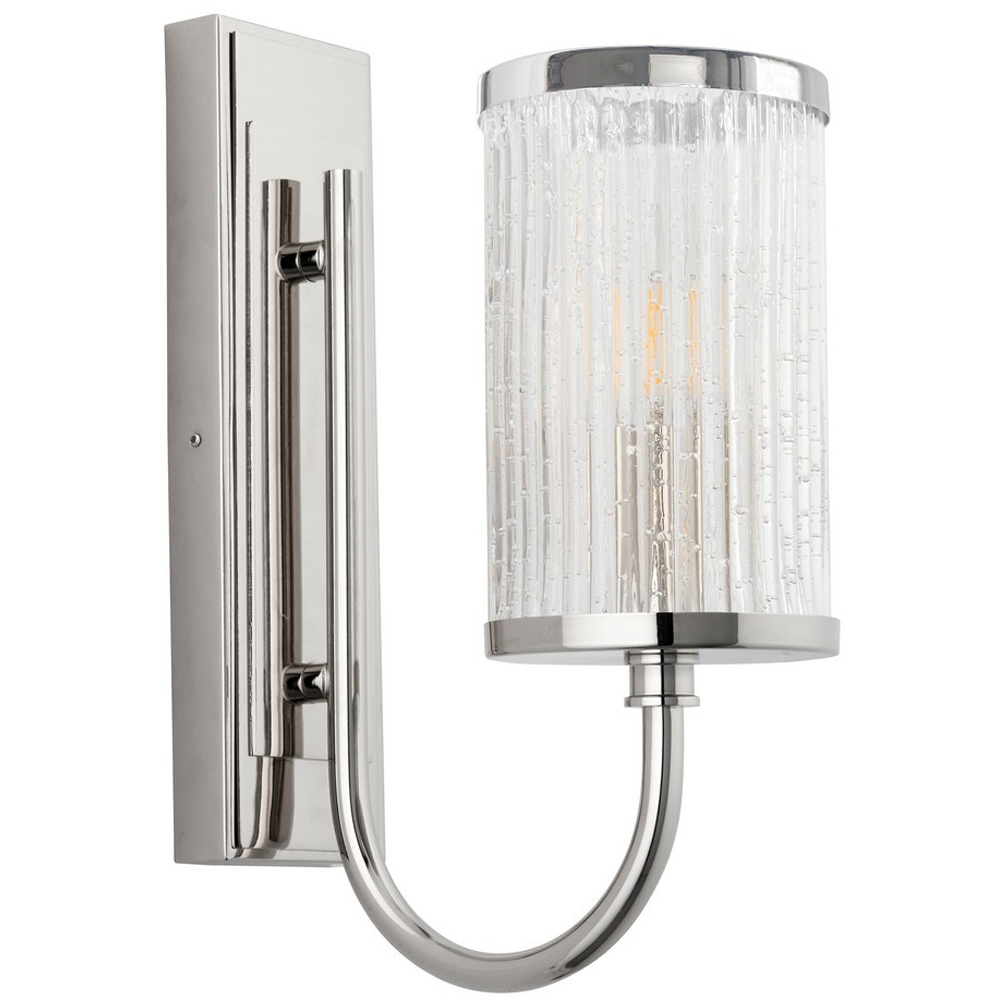 Merano Genoa Ribbed Bubble Glass Nickel Plate Wall Lamp Image 1