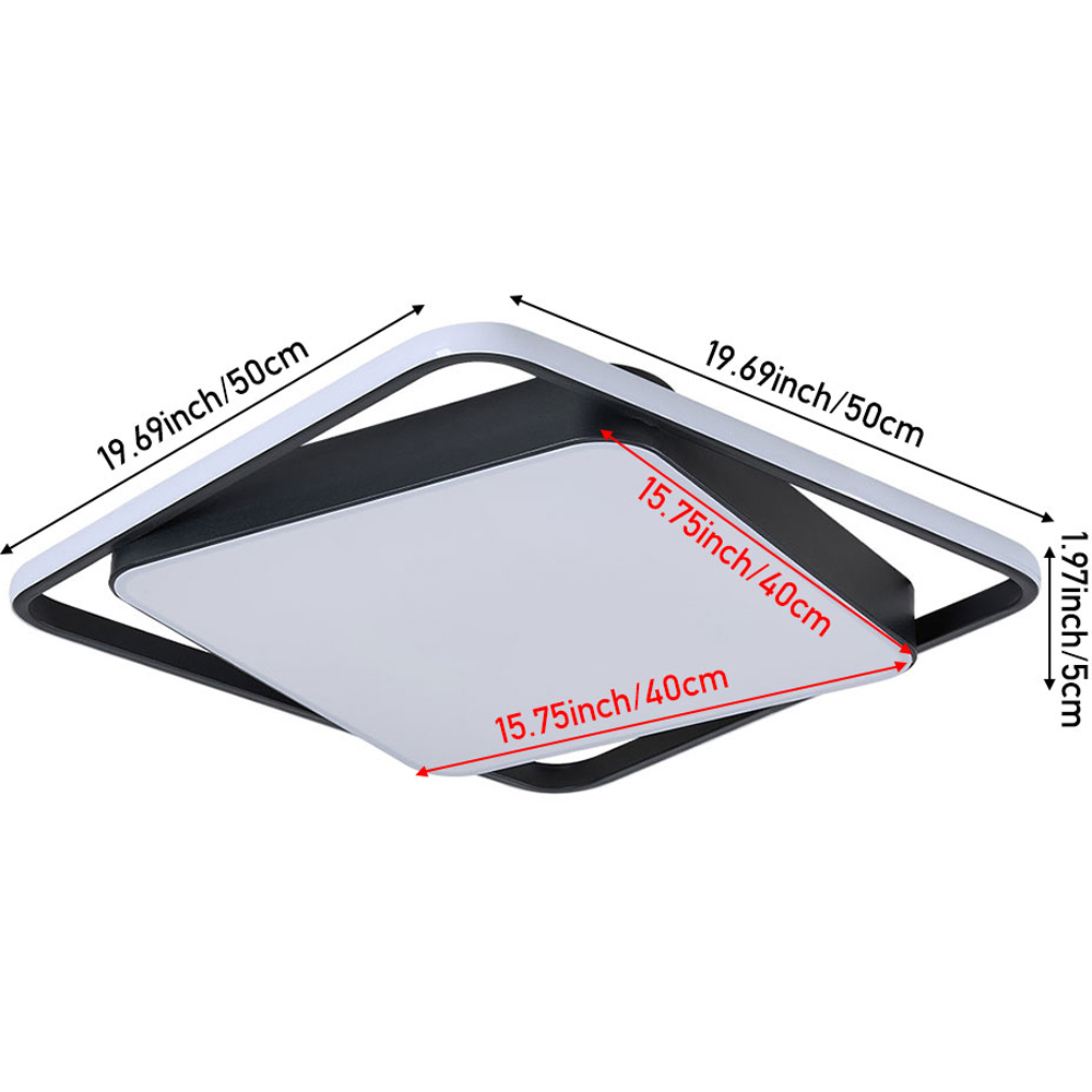 Living and Home Black and White Adjustable LED Ceiling Light with Remote Image 8