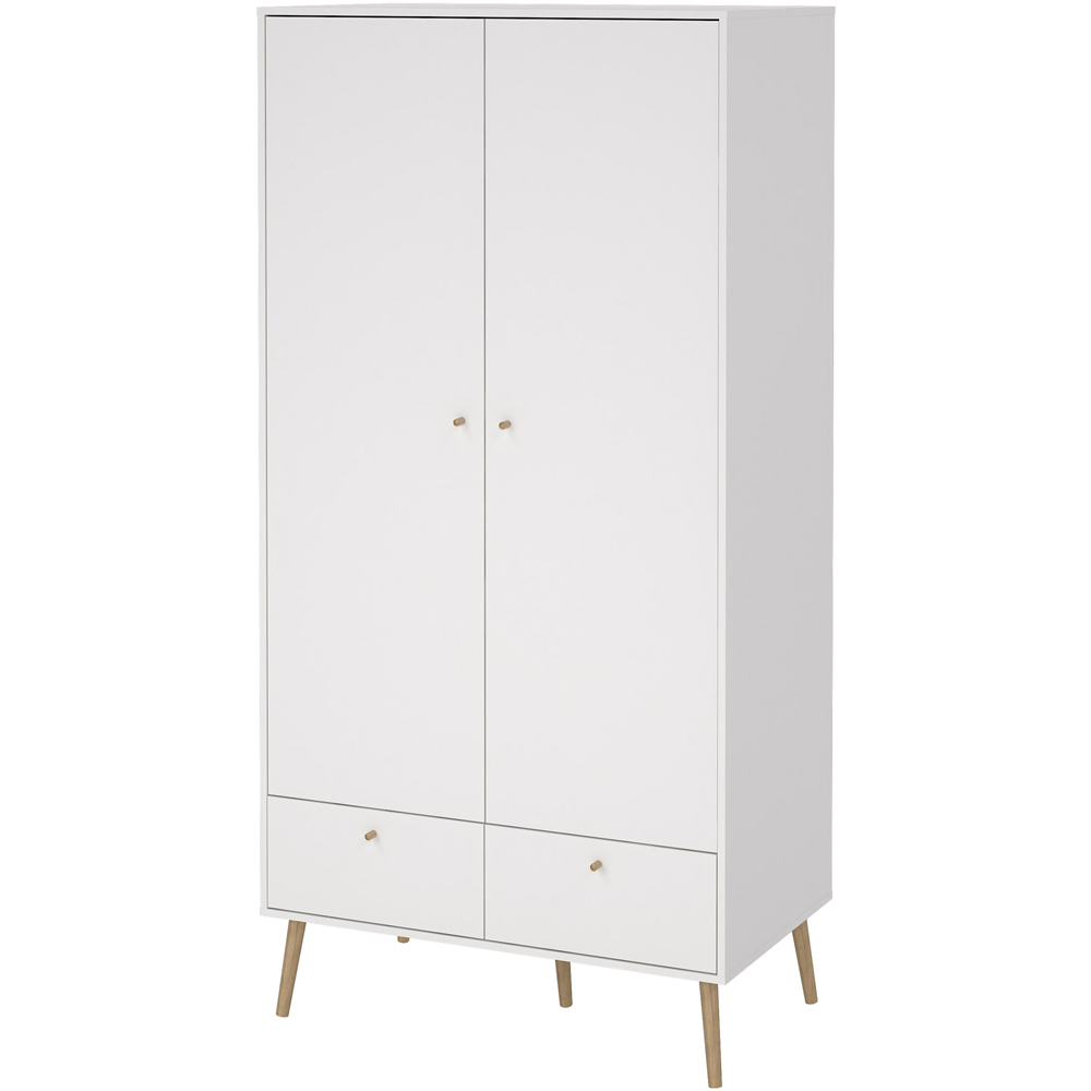 Florence Cumbria 2 Door 2 Drawer White Wardrobe Image 3