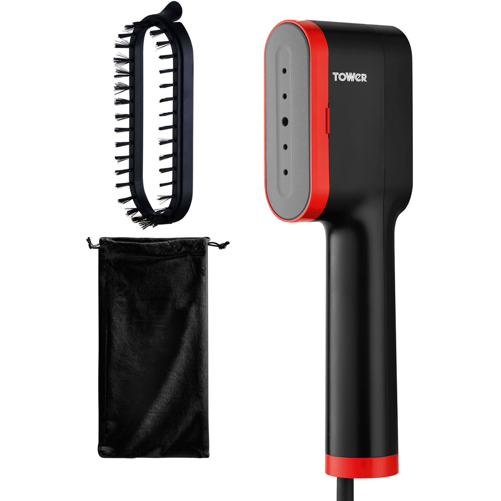 Tower Red and Black Digital Handheld Garment Steamer Image 1