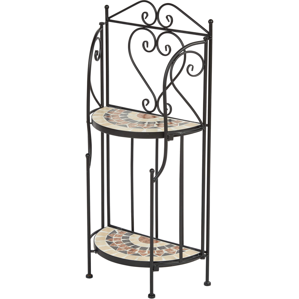 Home Source Sunflower Mosaic 2 Shelf Metal Plant Stand Image 3