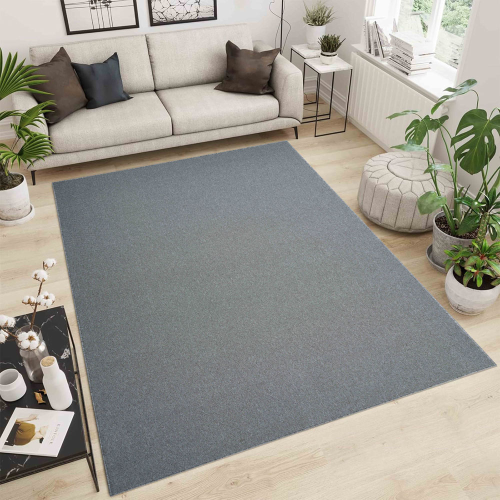 Desire Rugs Simple Silver Low Pile Felt Backing Tufted Rug 170 x 120cm Image 2