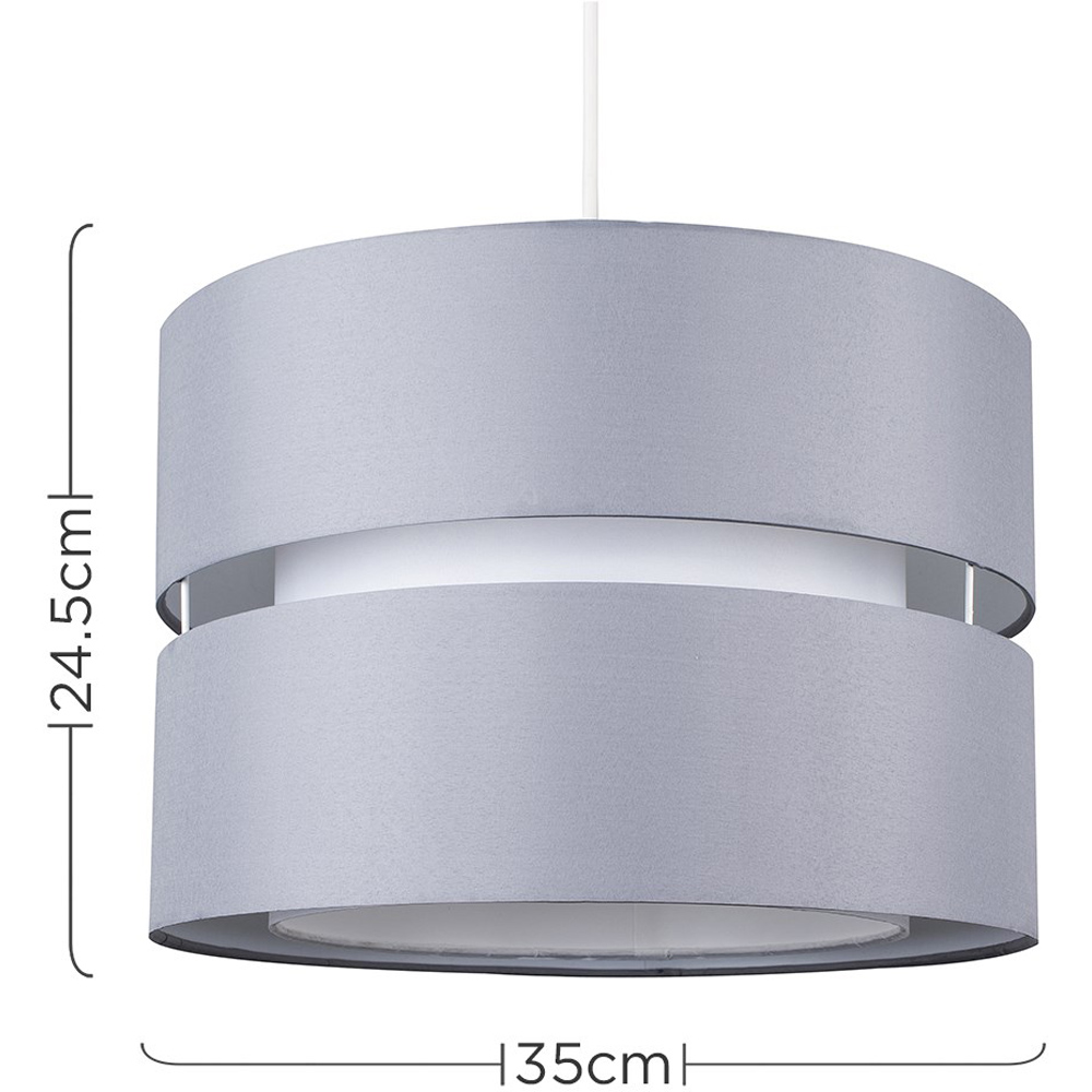 ValueLights Easy Fit Sophia Grey with White Inner Large Pendant Shade Image 8