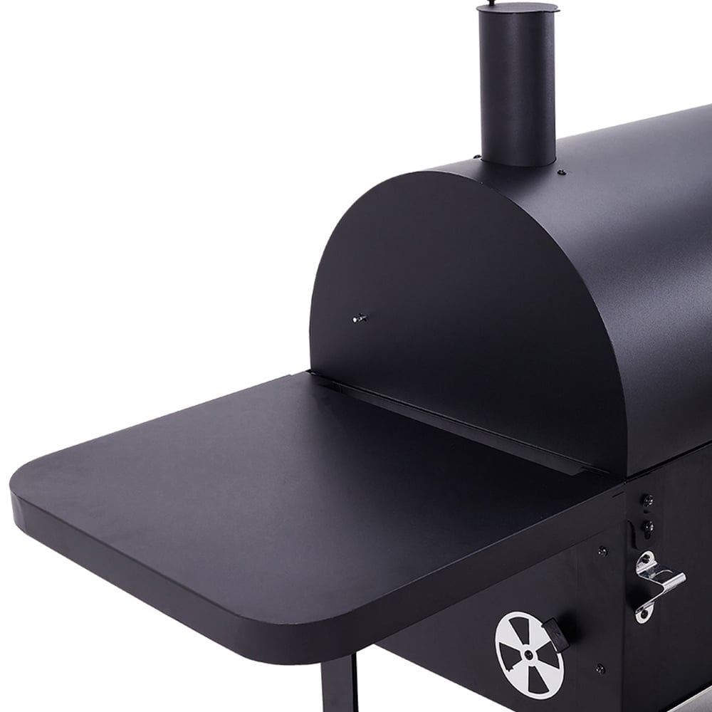 Living and Home Outdoor Carbon Steel Charcoal BBQ Grill with Smoke Stack Image 6