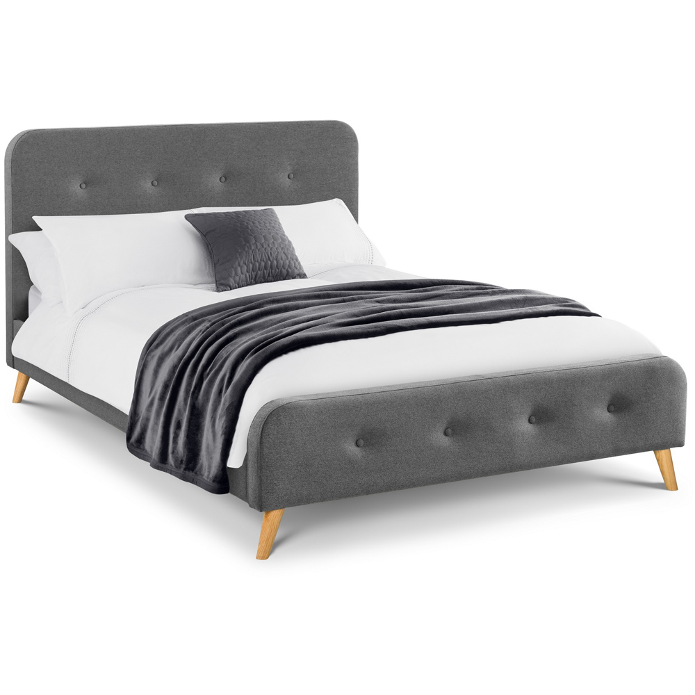Julian Bowen Astrid King Size Grey Curved Retro Buttoned Bed Image 3