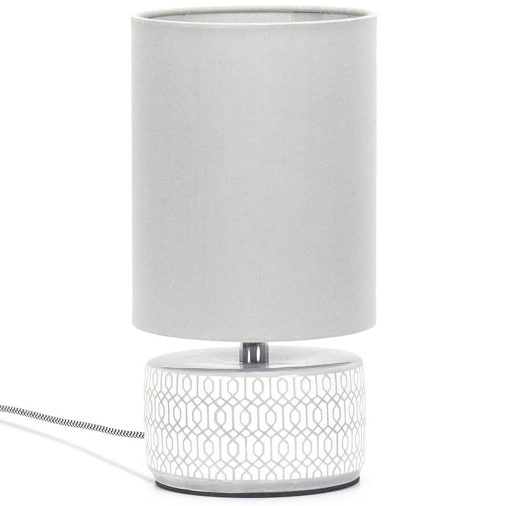 ValueLights Kaia Grey Shade Ceramic LED Table Lamp Image 1
