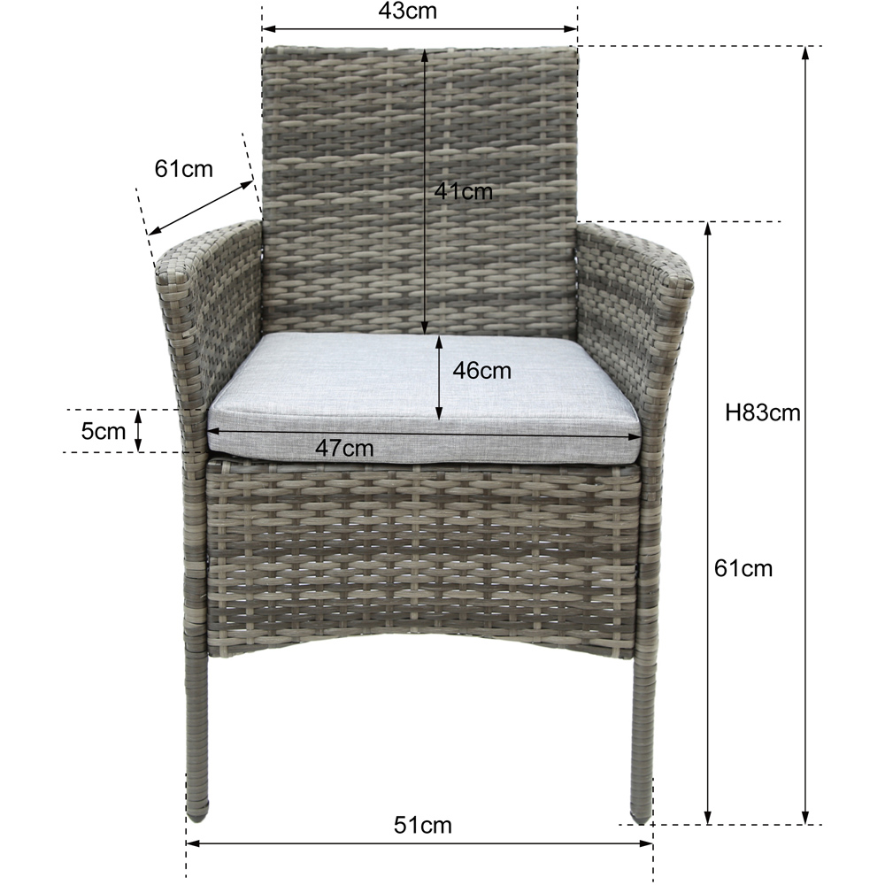 Virginia Deluxe 2 Seater Round Rattan Bistro Set for Garden Patio Image 7