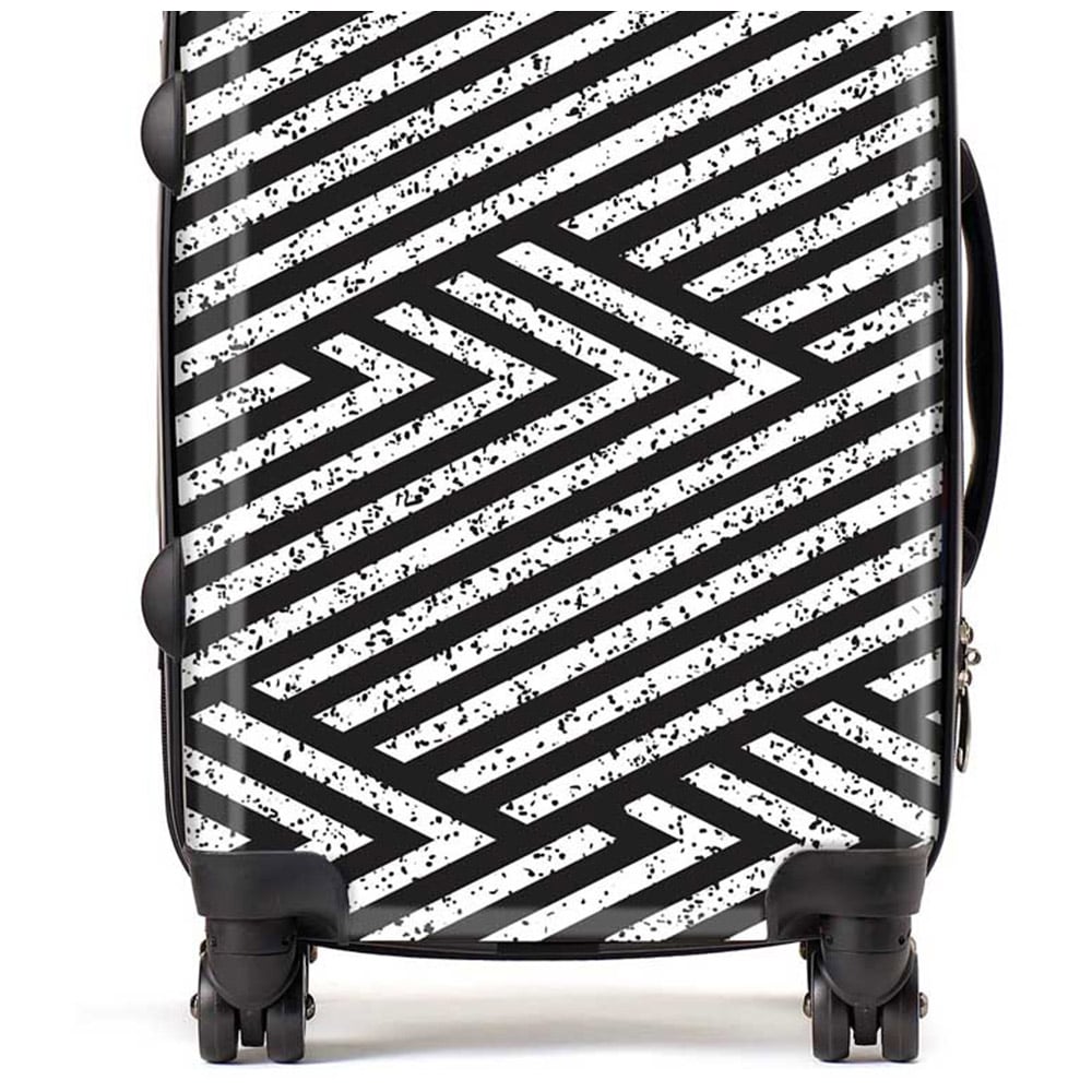Warren Reed Designer Cabin Oblique Black Grunge Pattern Suitcase Image 2