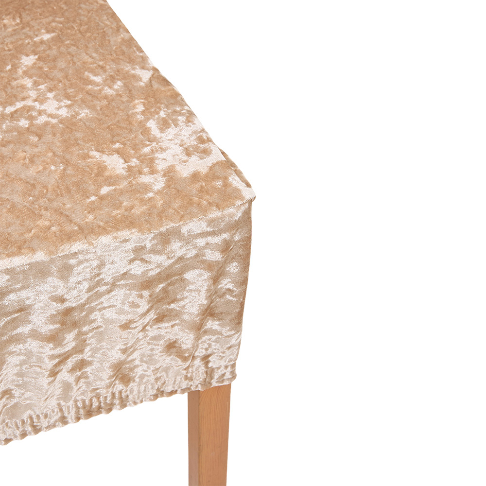 Living and Home Champagne Dining Chair Cover with Elastic Band Set of 2 Image 5