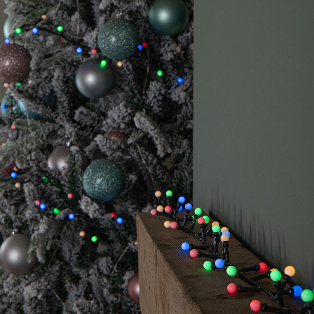 Samuel Alexander 300 Multicoloured LED Multi-Action Christmas Frosted Cap Berry String Lights 7.5m Image 1