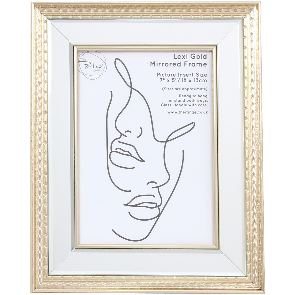 Lexi Gold Mirrored Frame - Gold / 7 x 5in Image 1