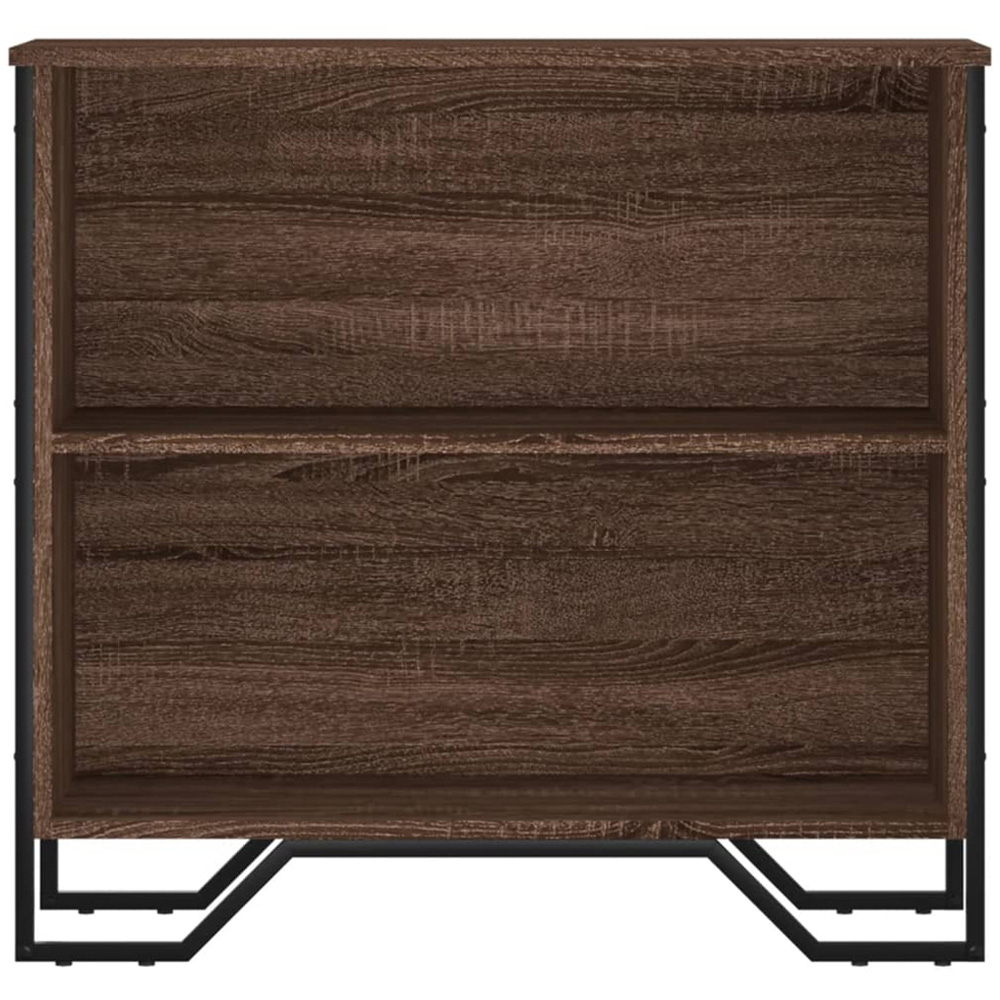 vidaXL 2 Shelf Brown Oak Bookcase Image 3