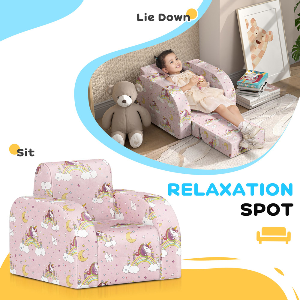 AIYAPLAY Pink Kids Foldable Armchair Image 6