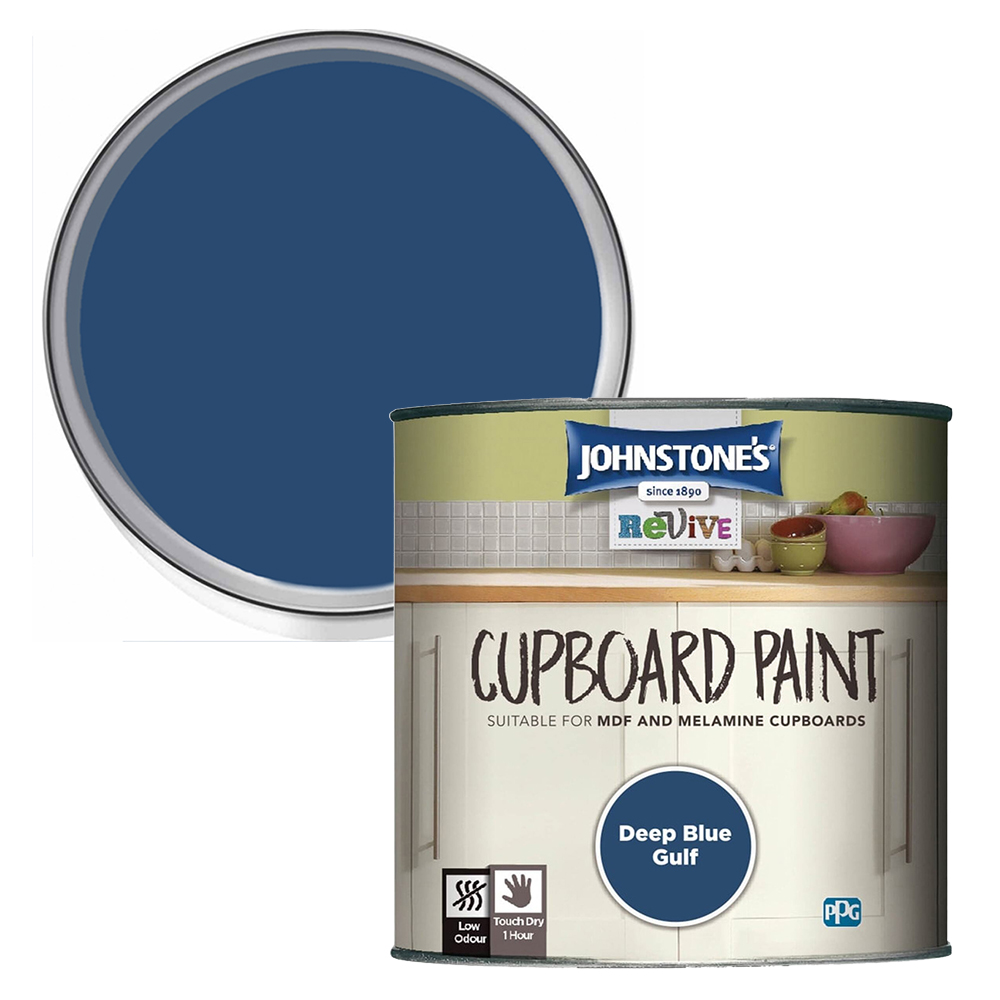 Johnstone's Deep Blue Gulf Cupboard Paint 750ml Image 1