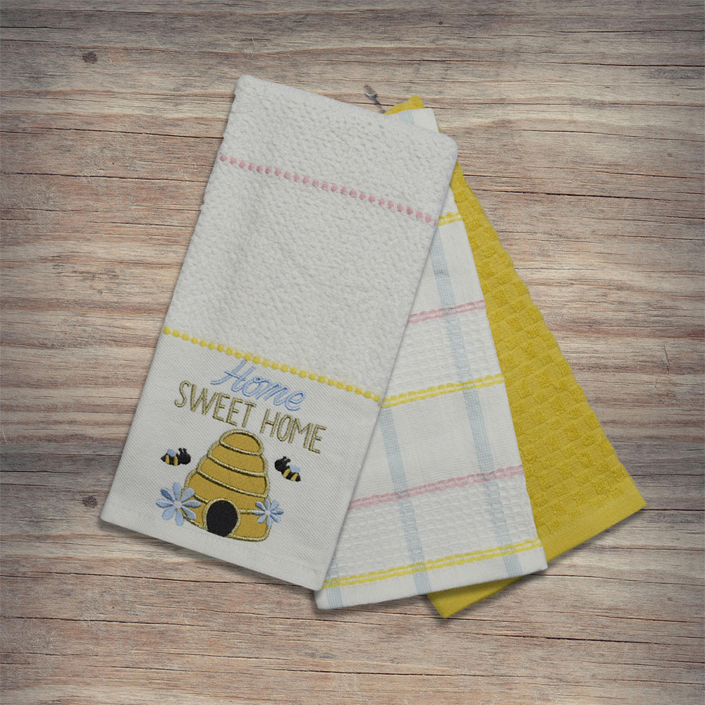 Kitchen Trends 3 Piece Home Sweet Home Tea Towel Set Image 2