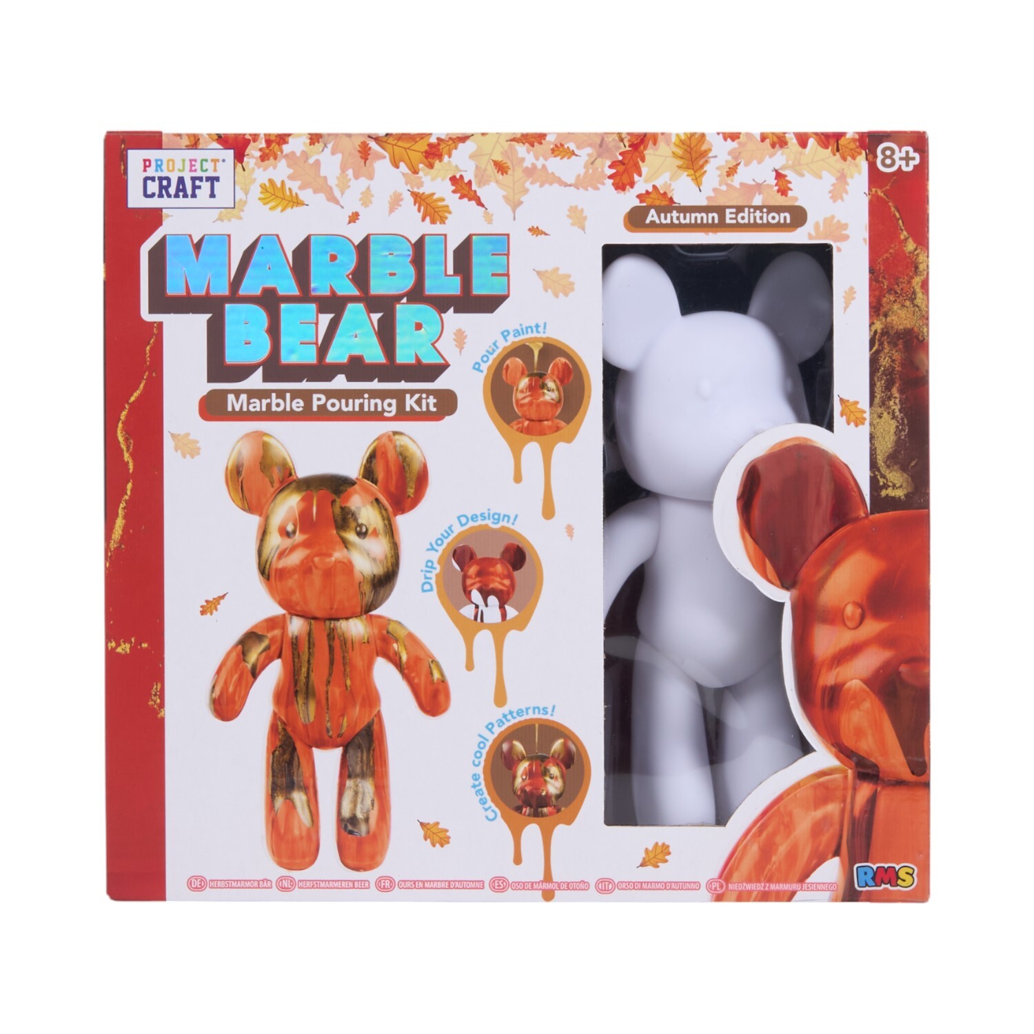 Autumn Marble Pouring Bear White Image 1