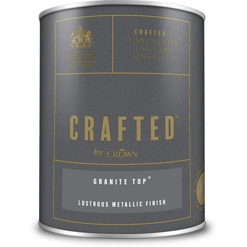 Crown Crafted Walls Wood & Metal Granite Top Lustrous Metallic Shimmer Emulsion Paint 1.25L Image 2