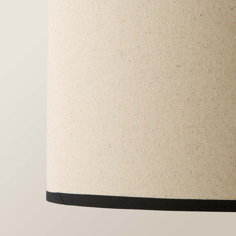 ValueLights Eva Linen Medium Drum Shade with Black Trim Image 3