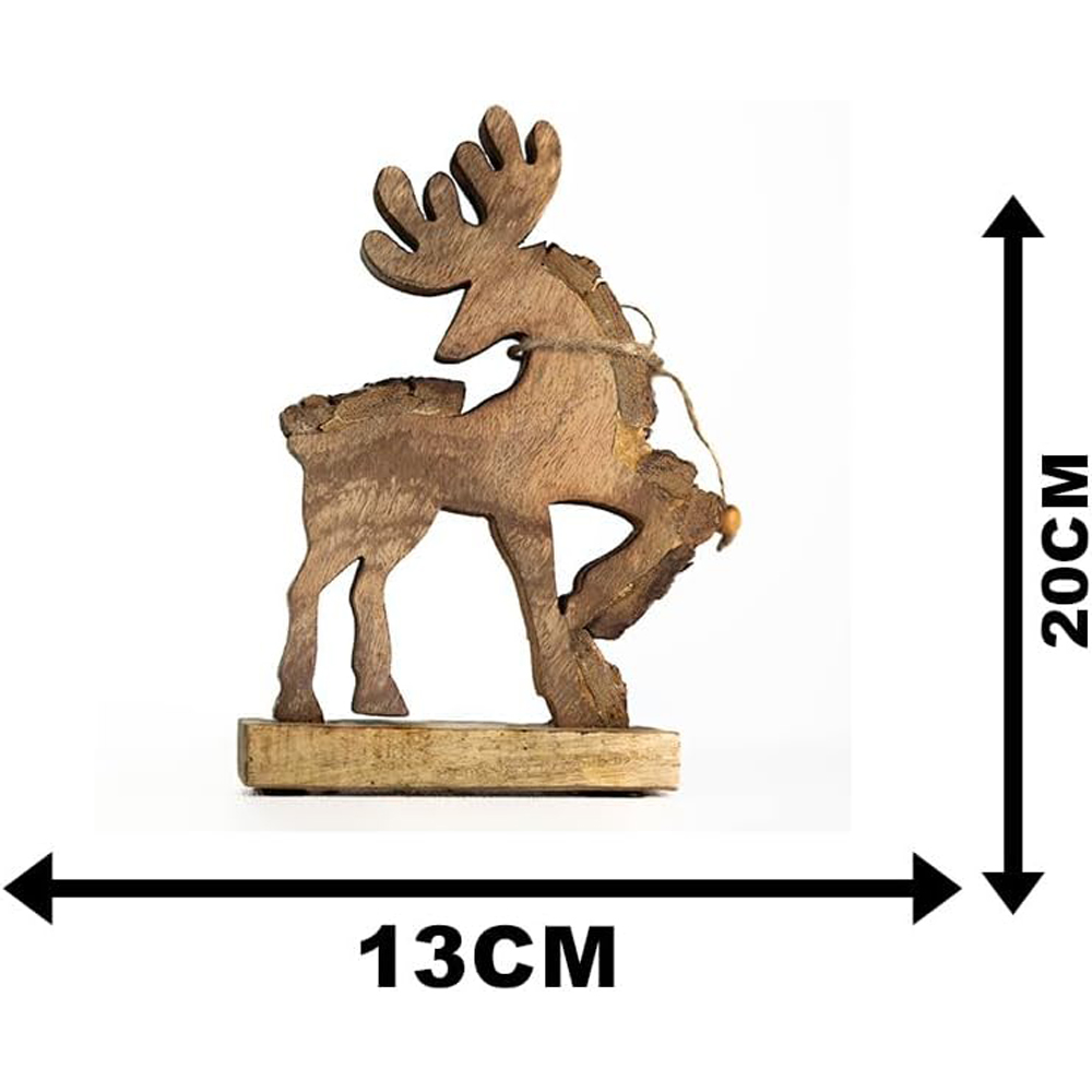 Marco Paul Wooden Reindeer Christmas Decoration Image 6