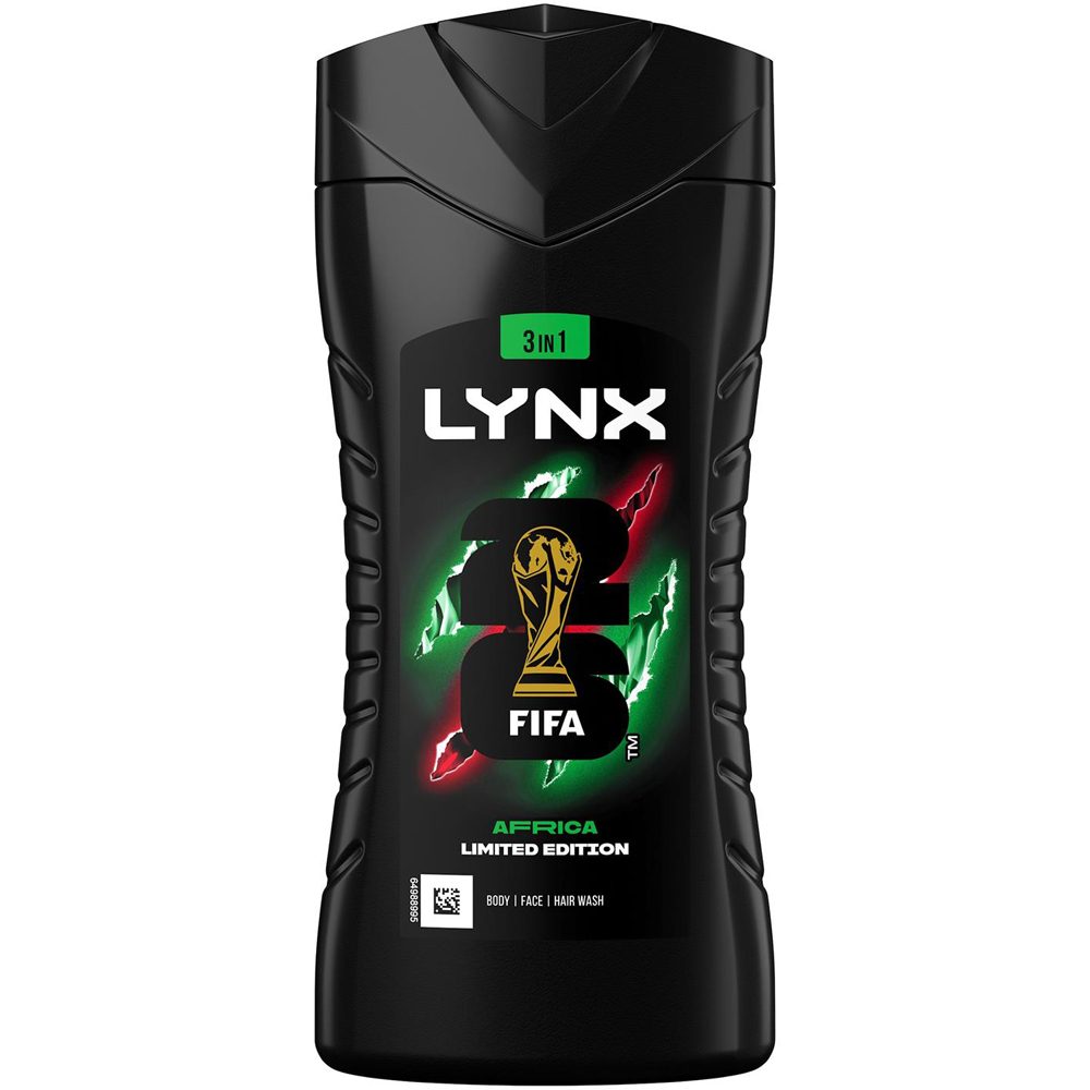 Lynx FIFA Africa All Day Freshness Shower Gel with Manwasher 2-Sided Shower Tool 225ml 3 Pack Image 9