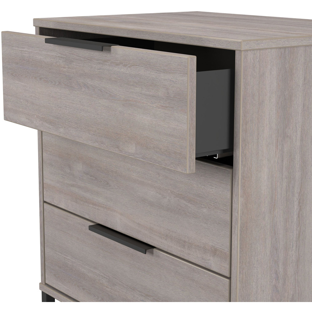 Crowndale Hong Kong 3 Drawer Grey Oak Midi Chest of Drawers Ready Assembled Image 6