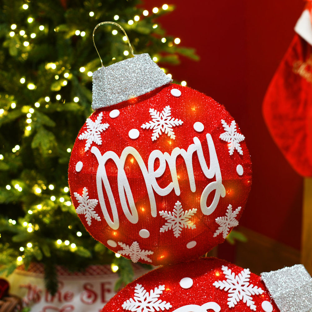 Merry Christmas LED BaublesRed Image 6