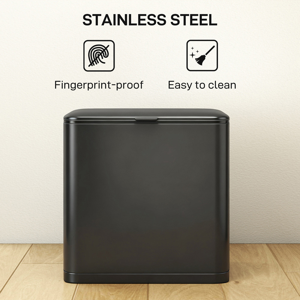 HOMCOM Black Hanging Bin with Stay-Open Lid 8L Image 7
