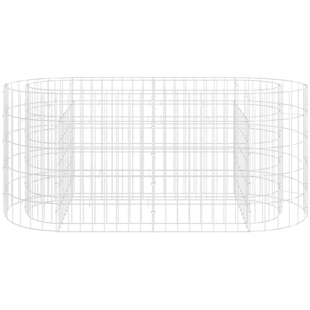 vidaXL Silver Galvanised Iron Gabion Raised Bed 120 x 50 x 50cm Image 3