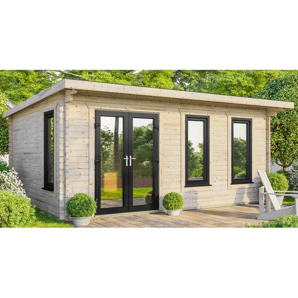 Power Sheds 20 x 16ft Left Double Door Pent Log Cabin Image 9
