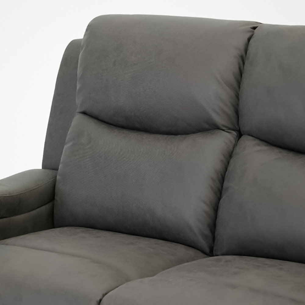 Home Detail Collins 3 Seater Grey Air Leather Manual Recliner Sofa Image 5
