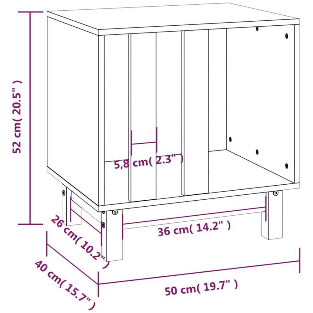 vidaXL White Solid Pine Wood Dog House 50 x 40 x 67cm Image 6