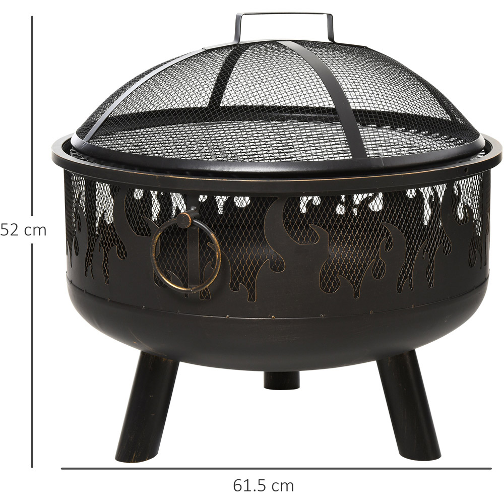 Outsunny Fire Pit with BBQ Steel Grate Image 7