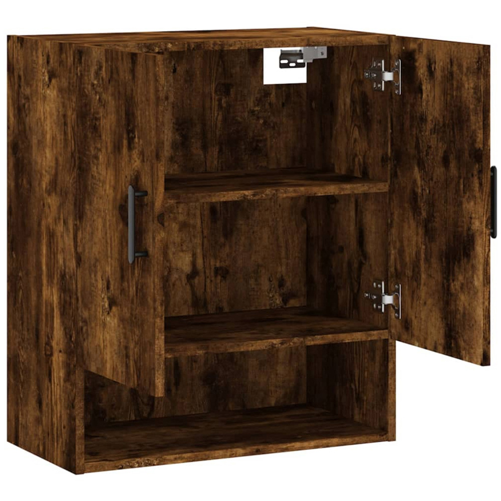 vidaXL 2 Door Single Shelf Smoked Oak Wall Mounted Cabinet Image 6