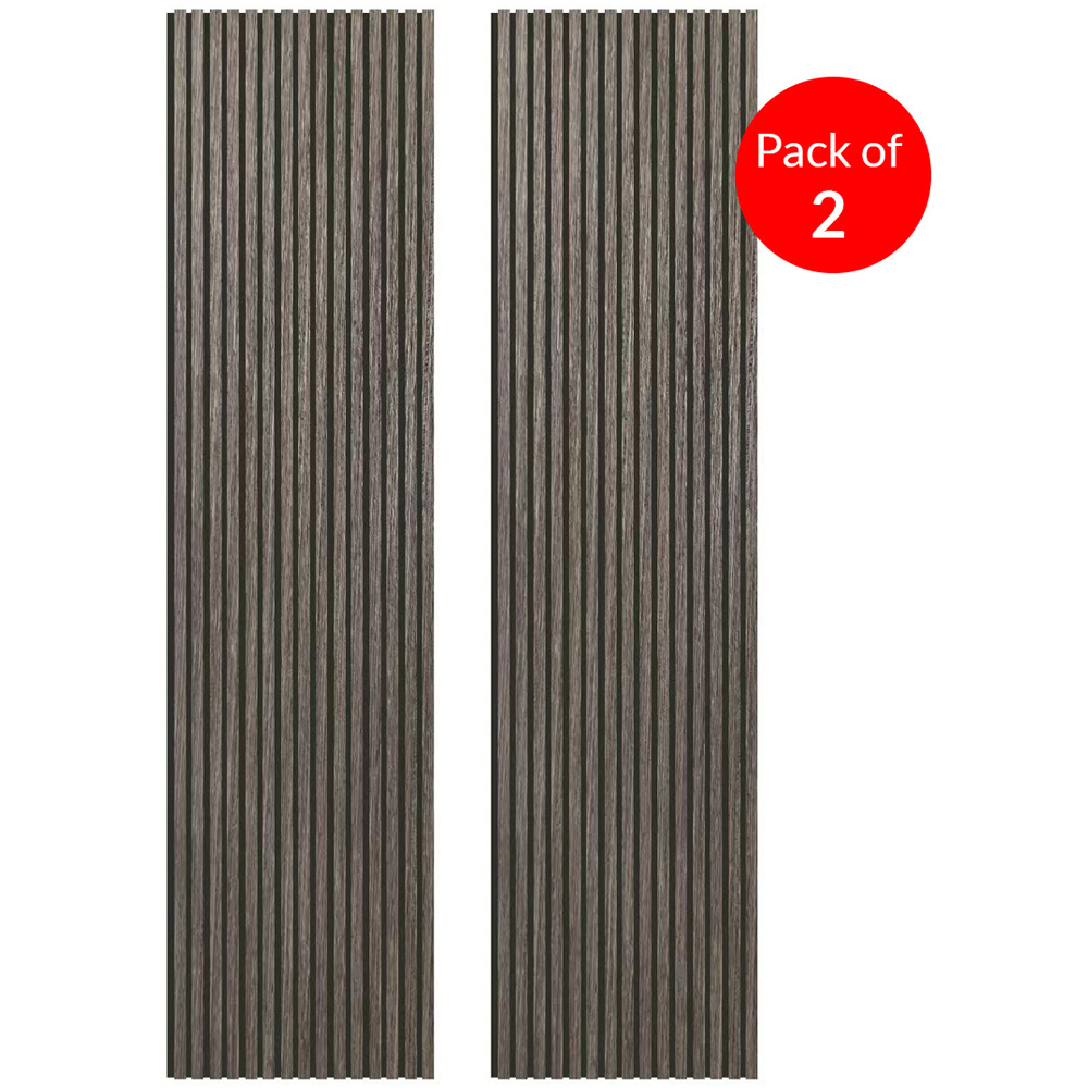 Britwall Warm Brown Wood Grain Linear Acoustic Wall Panel 2400 x 600 x 21mm 2 Pack Image 3