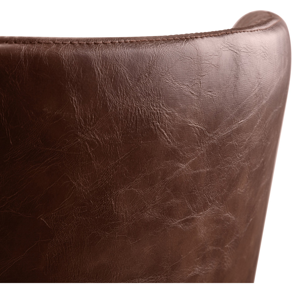 Julian Bowen Luxe Set of 2 Brown Faux Leather Dining Chair Image 6