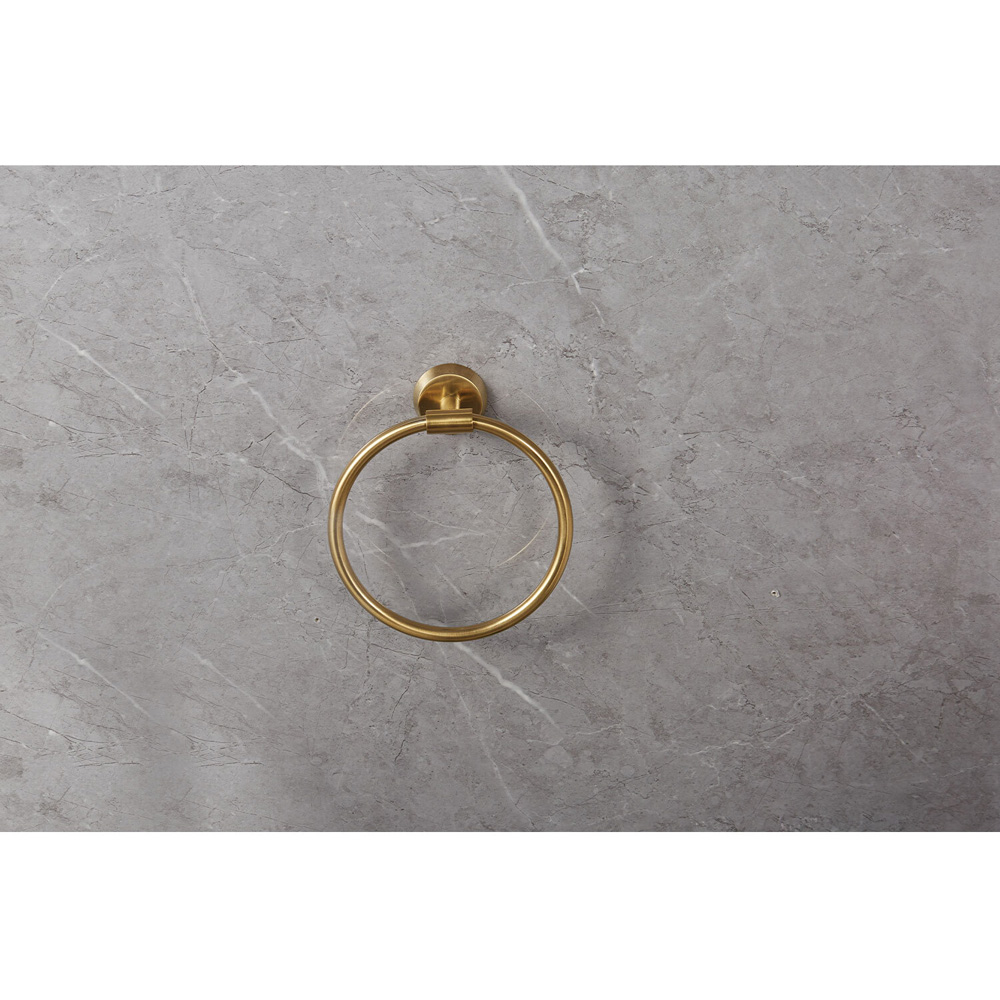 Brushed Gold Towel Ring Image 1
