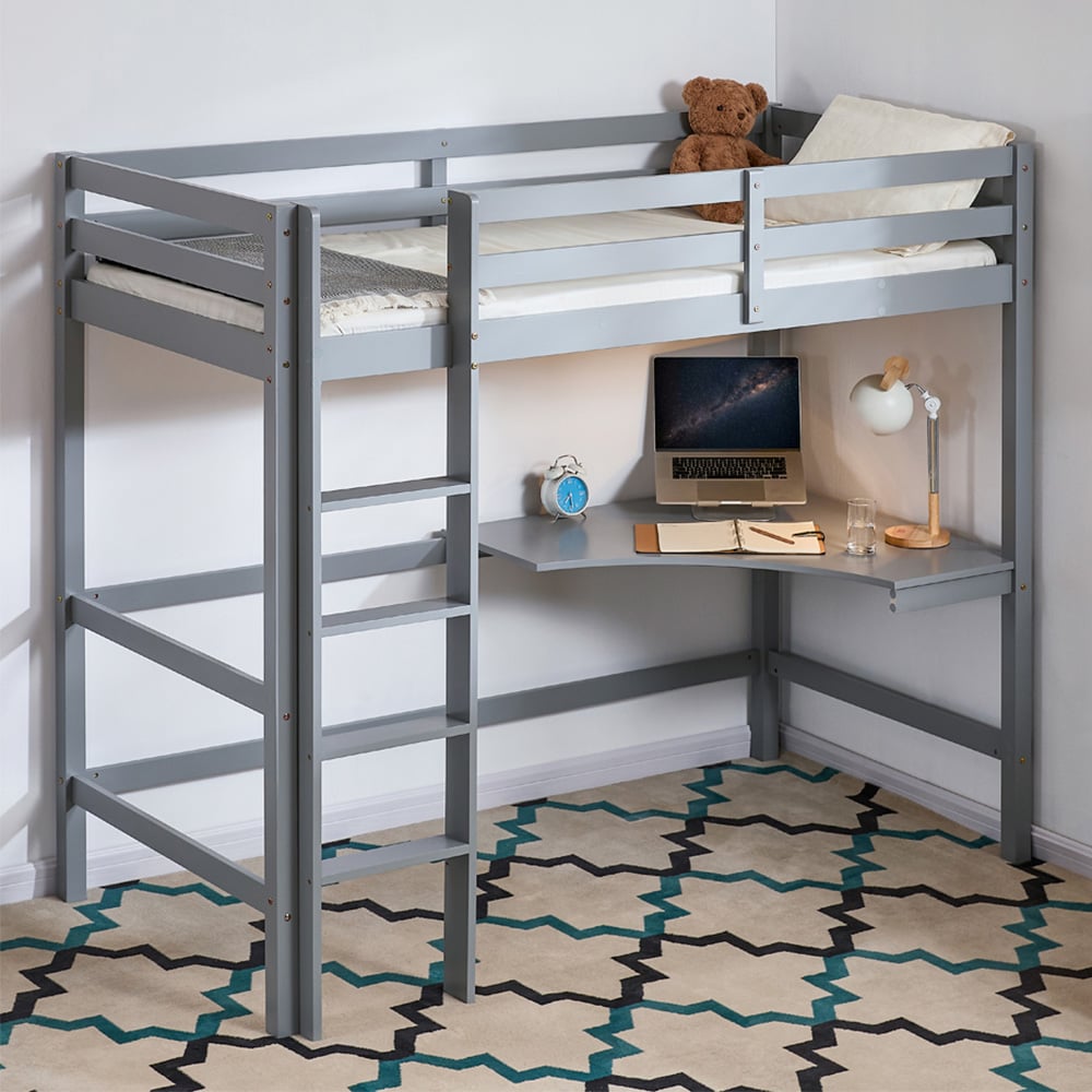 Vida Designs Sydney Grey High Sleeper with Desk Image 1