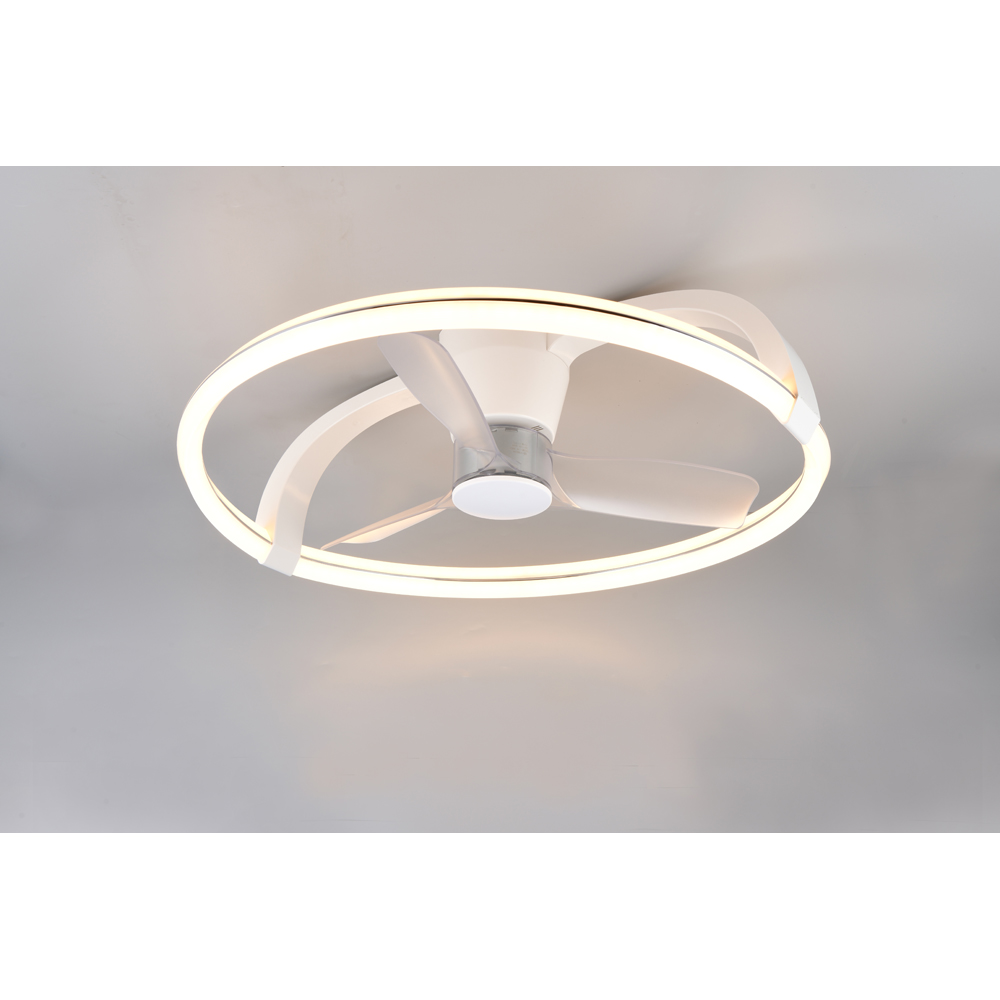 TRIO Stockholm Matt White Round LED Ceiling Light with Fan Image 2