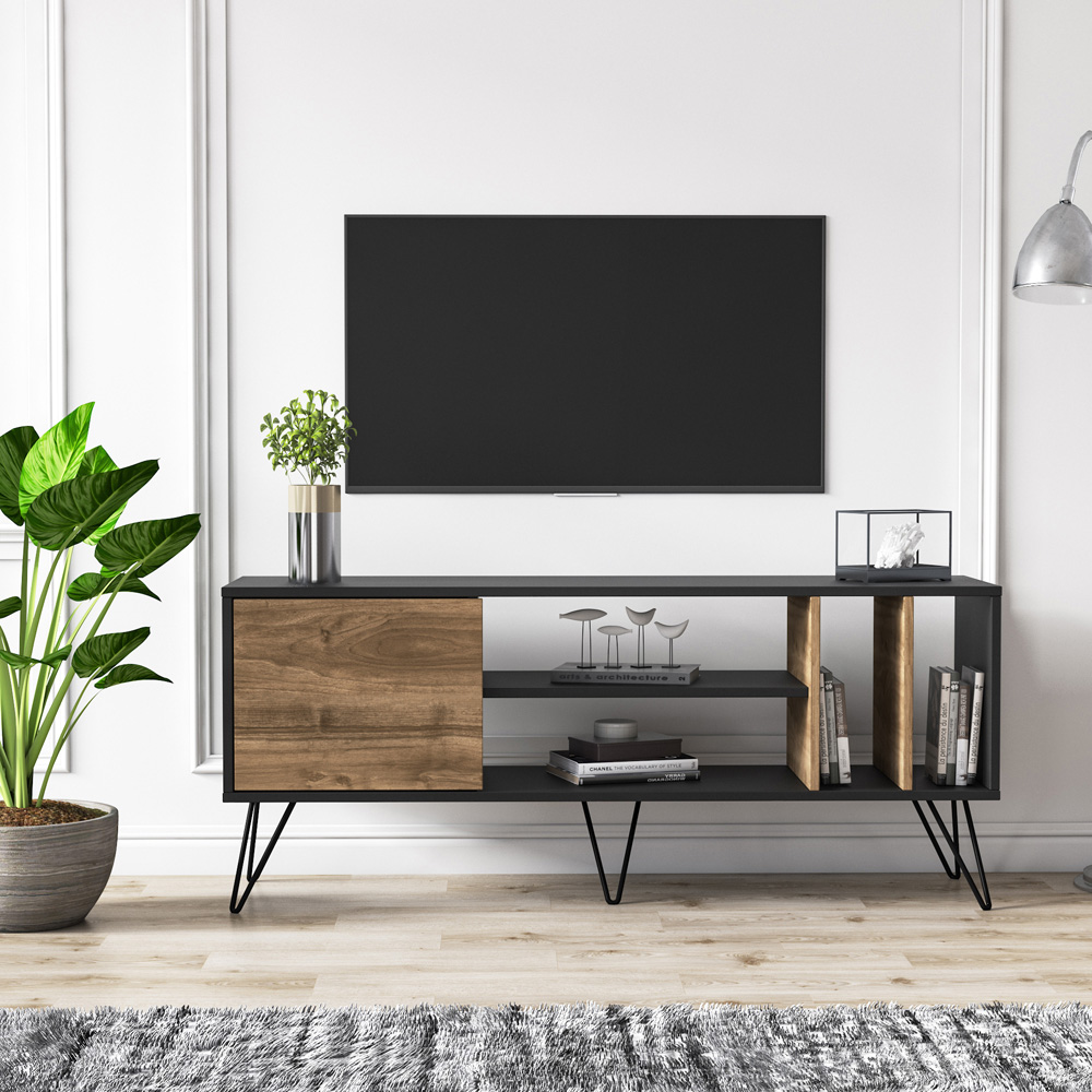 Decorotika Mistico Black and Walnut TV Unit Image 4