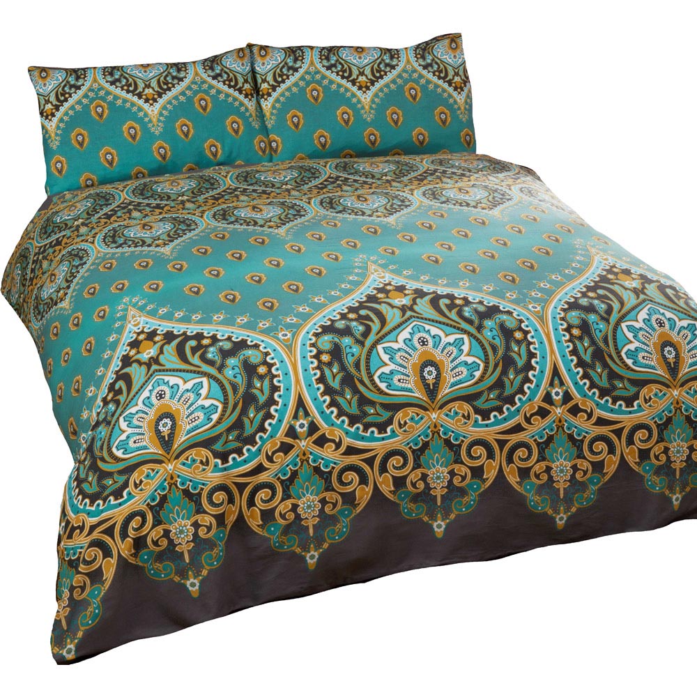 Rapport Home Asha King Size Emerald Duvet Set Image 2