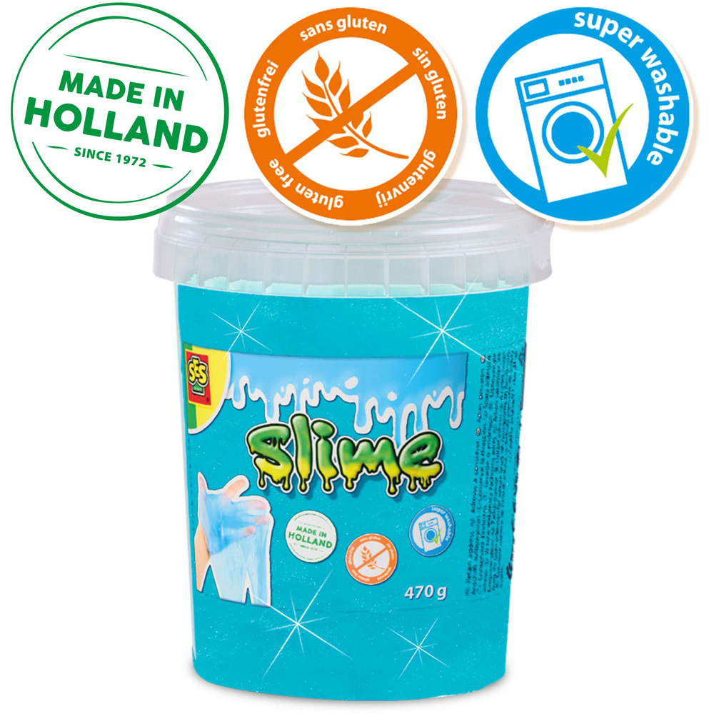 SES Creative Neon Blue Glitter Slime Image 5