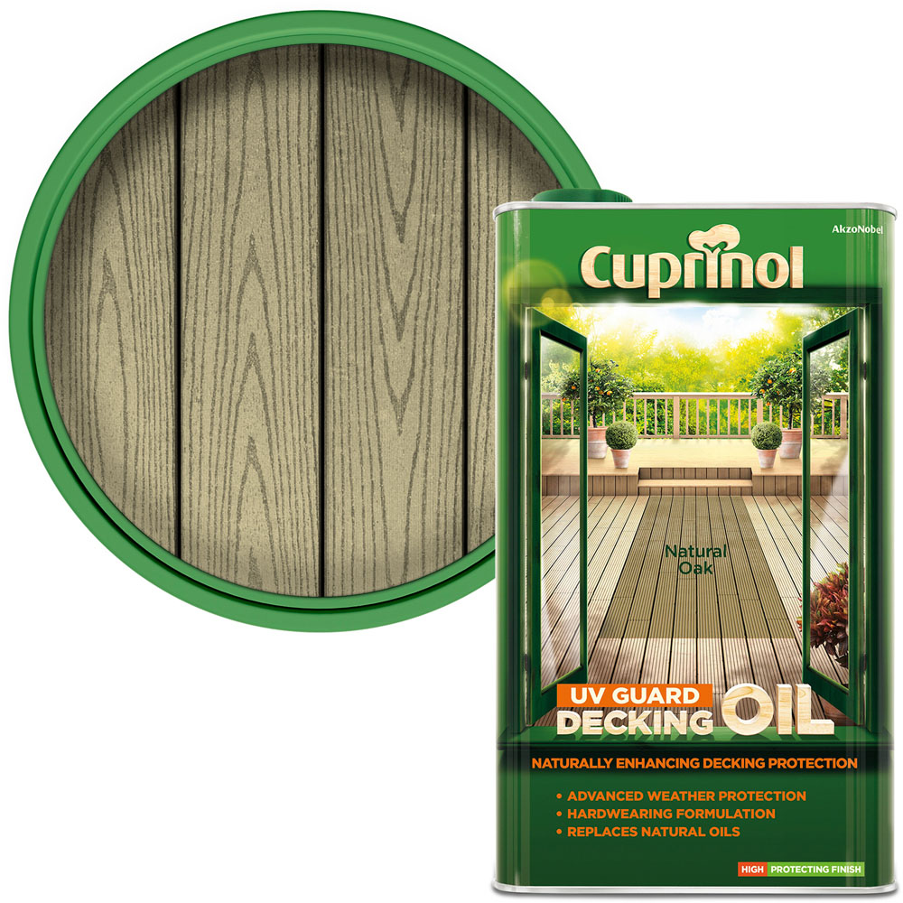Cuprinol Natural Oak UV Guard Decking Oil 5L Image 1